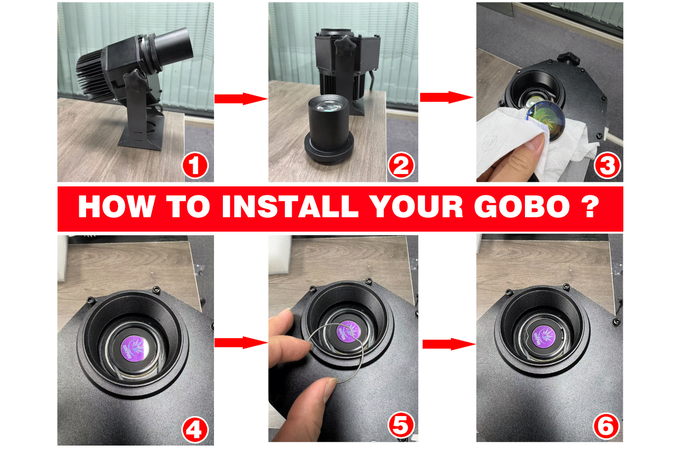 ¿Cómo inserto un gobo?