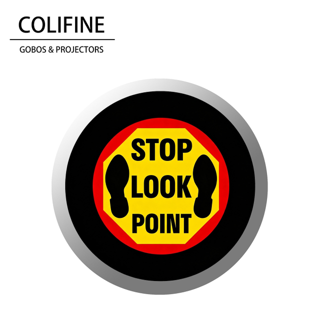 STOP Look Point - Amarillo y Rojo - AQ76 - Gobo COLIFINE
